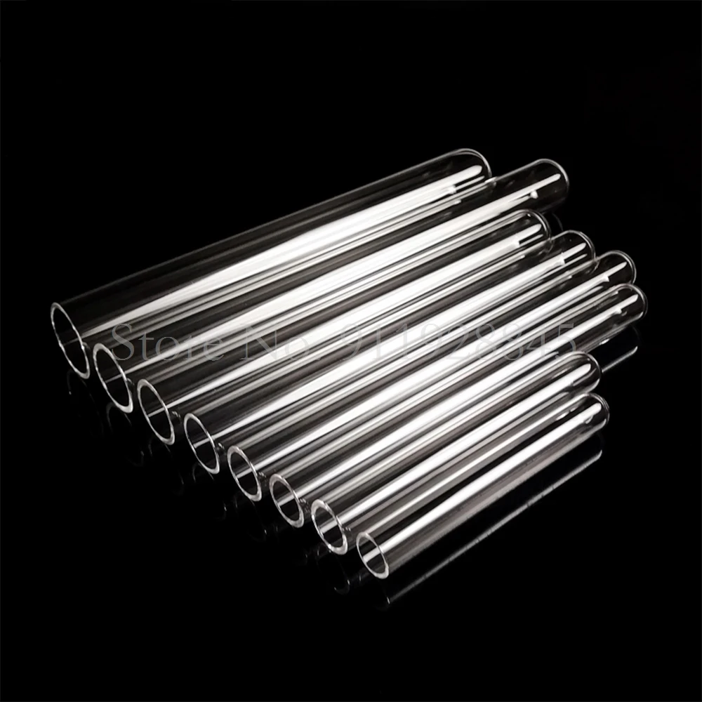 20pcs/lot DIA 12mm 13mm 15mm 18mm Clear Lab Glass Test Tube with Cork Stoppers Round Bottom Tube Container Laboratory Supplies