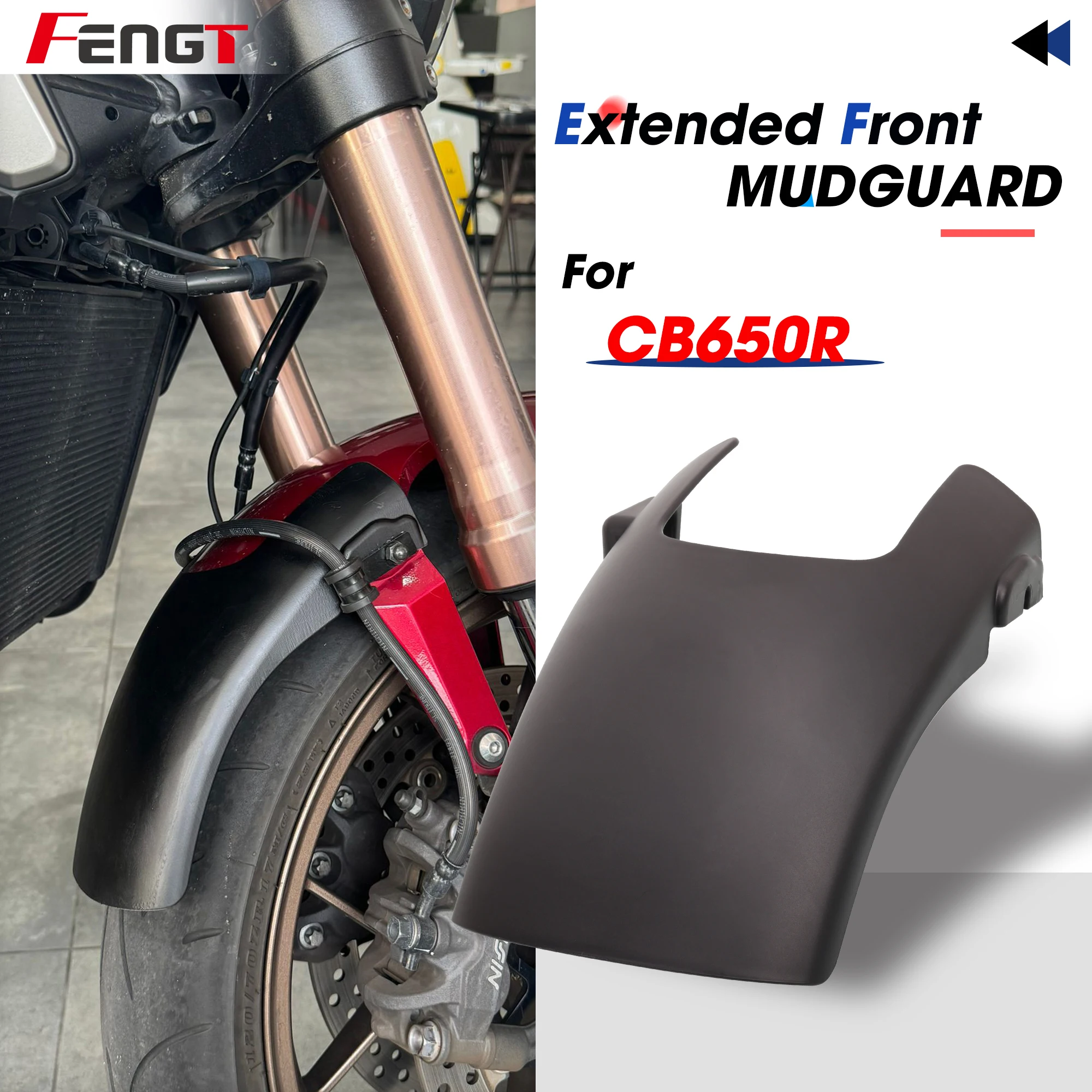 

For Honda CB650R 2019-2024 Front Tire Mudguard Extender Extension Fender Wheel Hugger Splash Guard CB 650R