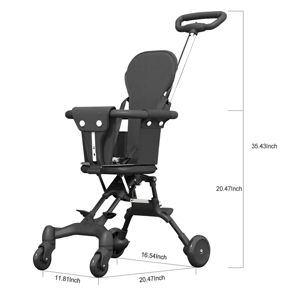 Foldable Baby Stroller Lightweight Infant Stroller with Sun Visor Adjustable Portable Toddler Strollers for Outdoor Travel