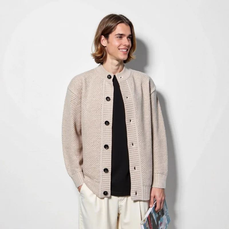 Men Jacquard Cardigan Autumn Winter New Casual Coat