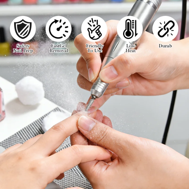 10個/セット ネイルポリッシングヘッドセット 多機能ネイルキューティクルリムーバーツール ネイルデッドスキンクリーンアクセサリー マニキュアツール
