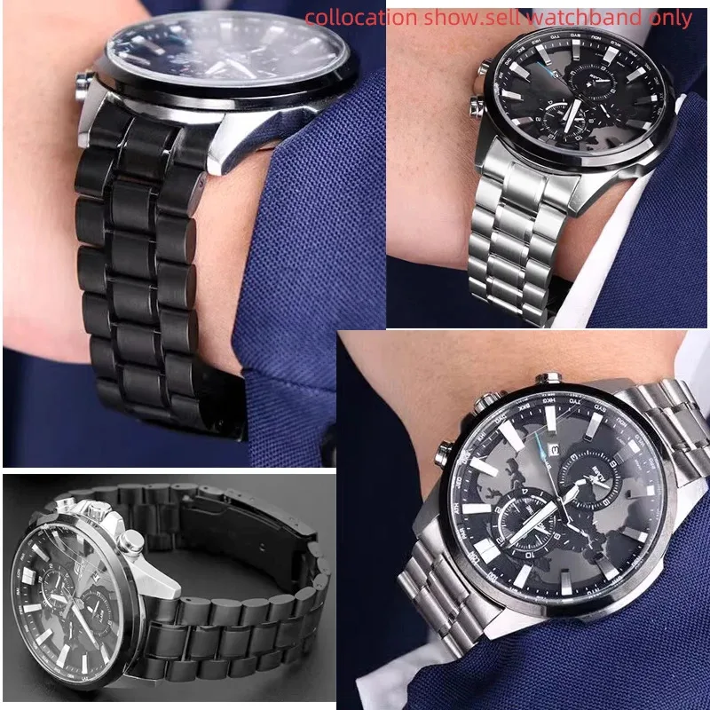 20mm 22mm Watchband For Longines Seiko Timex IWC Citizen Casio Curved End Stainless Steel Strap Men Metal Watchband Watch Chain view 3