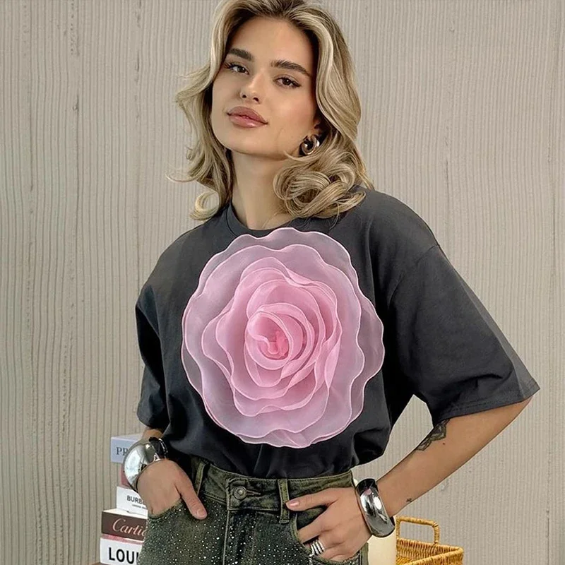 

Популярная Корейская одежда, топ, женская модная одежда в стиле Харадзюку, 2024, повседневные топы, футболки, хлопковая футболка, летняя трендовая винтажная одежда