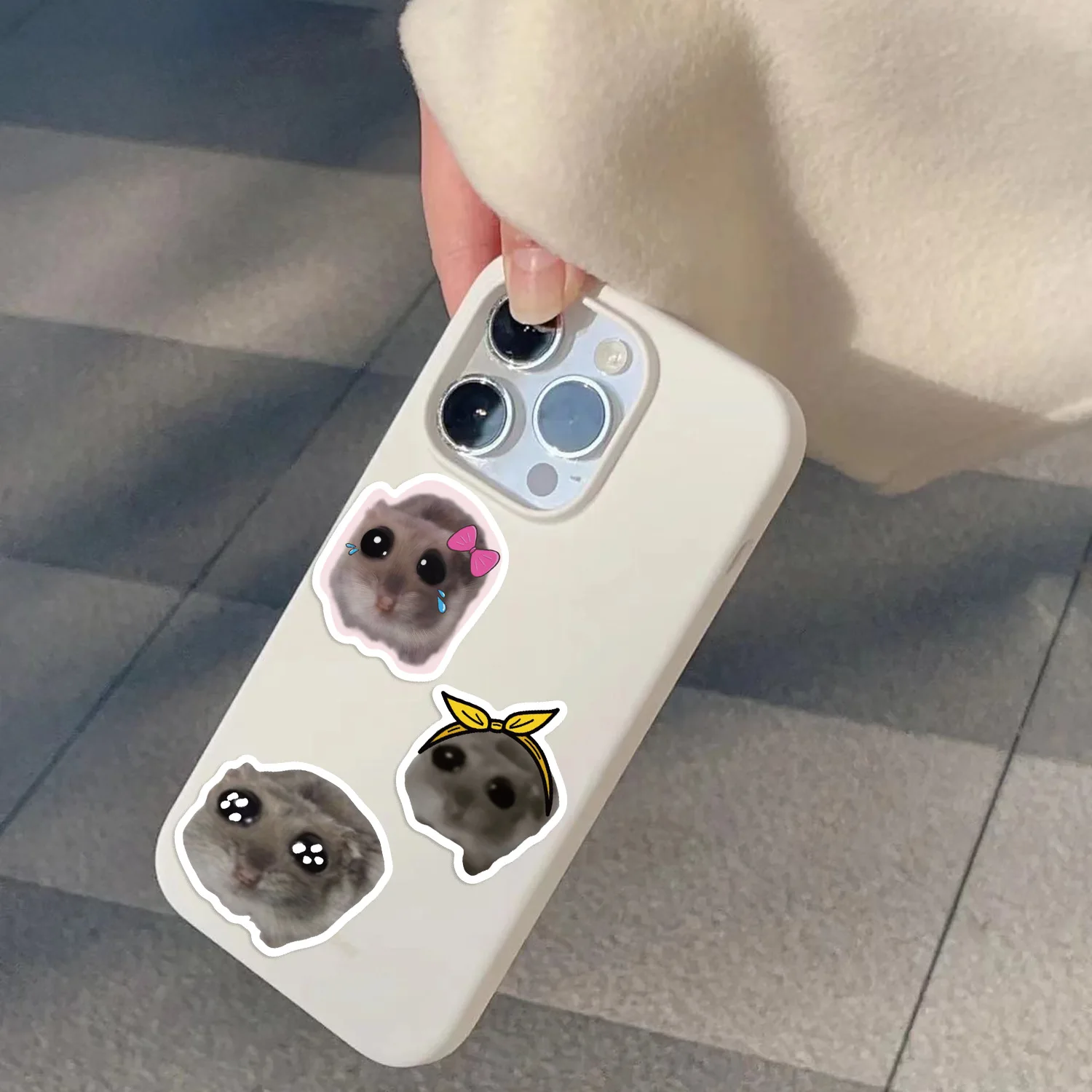 56Pcs I\'m Just A Girl Sticker Funny Hamster Meme Sad Cute Stickers for Kids, Aesthetic Waterproof Vinyl Sticker for Laptop