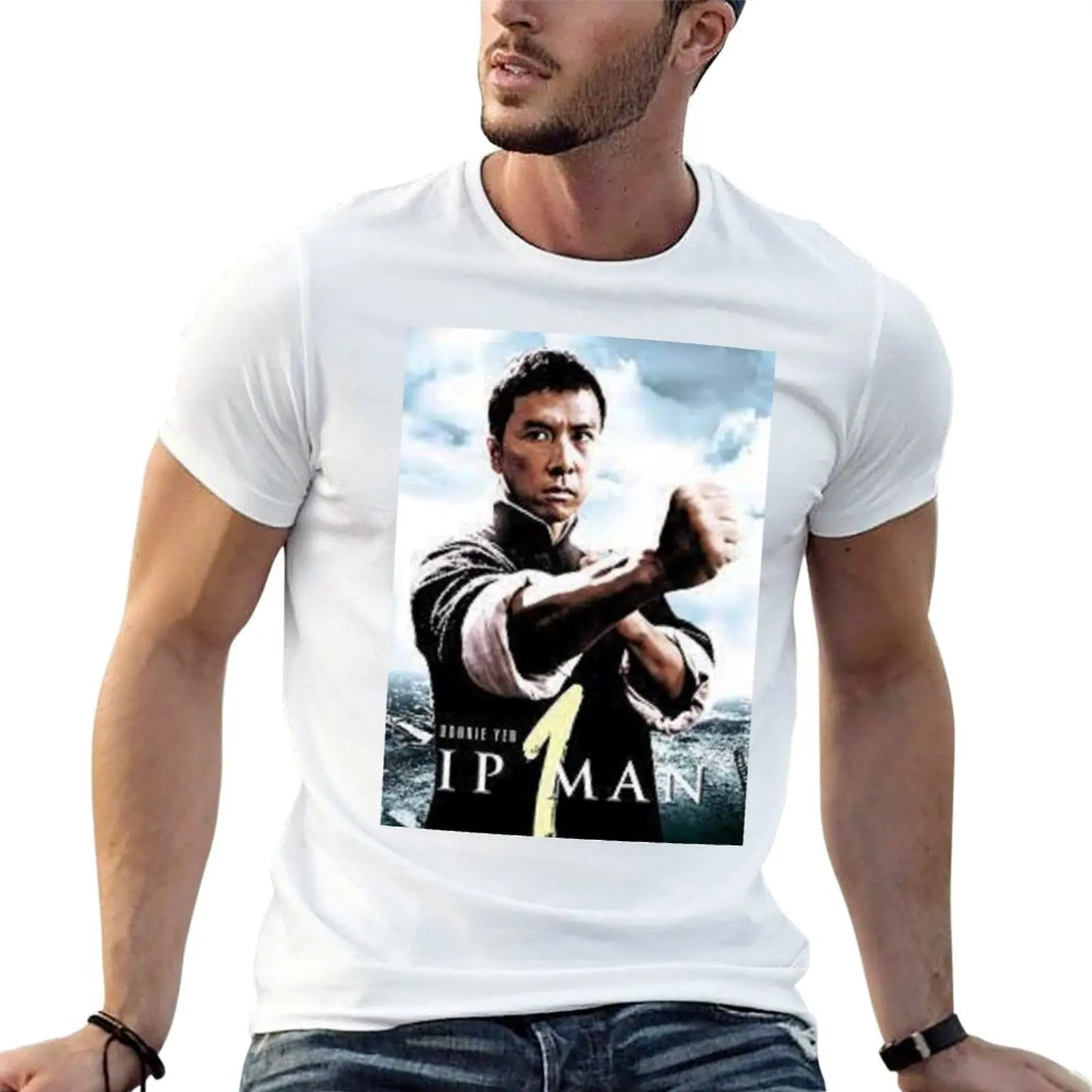 donnie yen T-Shirt sweat oversized graphic tee men workout shirt
