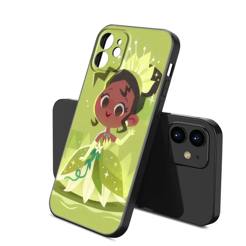 Disney Tiana Princess Black Silicone Phone Case For Apple iPhone 12 13 Mini 11 14 15 Pro Max 7 8 Plus X XR XS SE 2020 2022