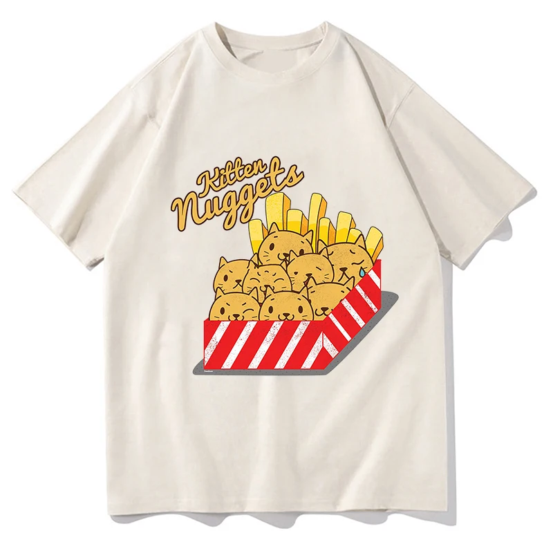 Cute Kawaii Popcorn T-Shirt Woman Cartoon Cute Graphic Tees Summer Unisex Pure Cotton Print Vintage Harajuku Clothes Vintage