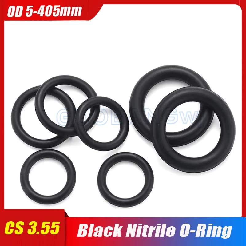

Black Nitrile Rubber Silicone Rubber O-ring Group Seal Ring Gasket CS3.55mm ID5mm-405mm High Pressure Repair Oil Belt Seal Ring