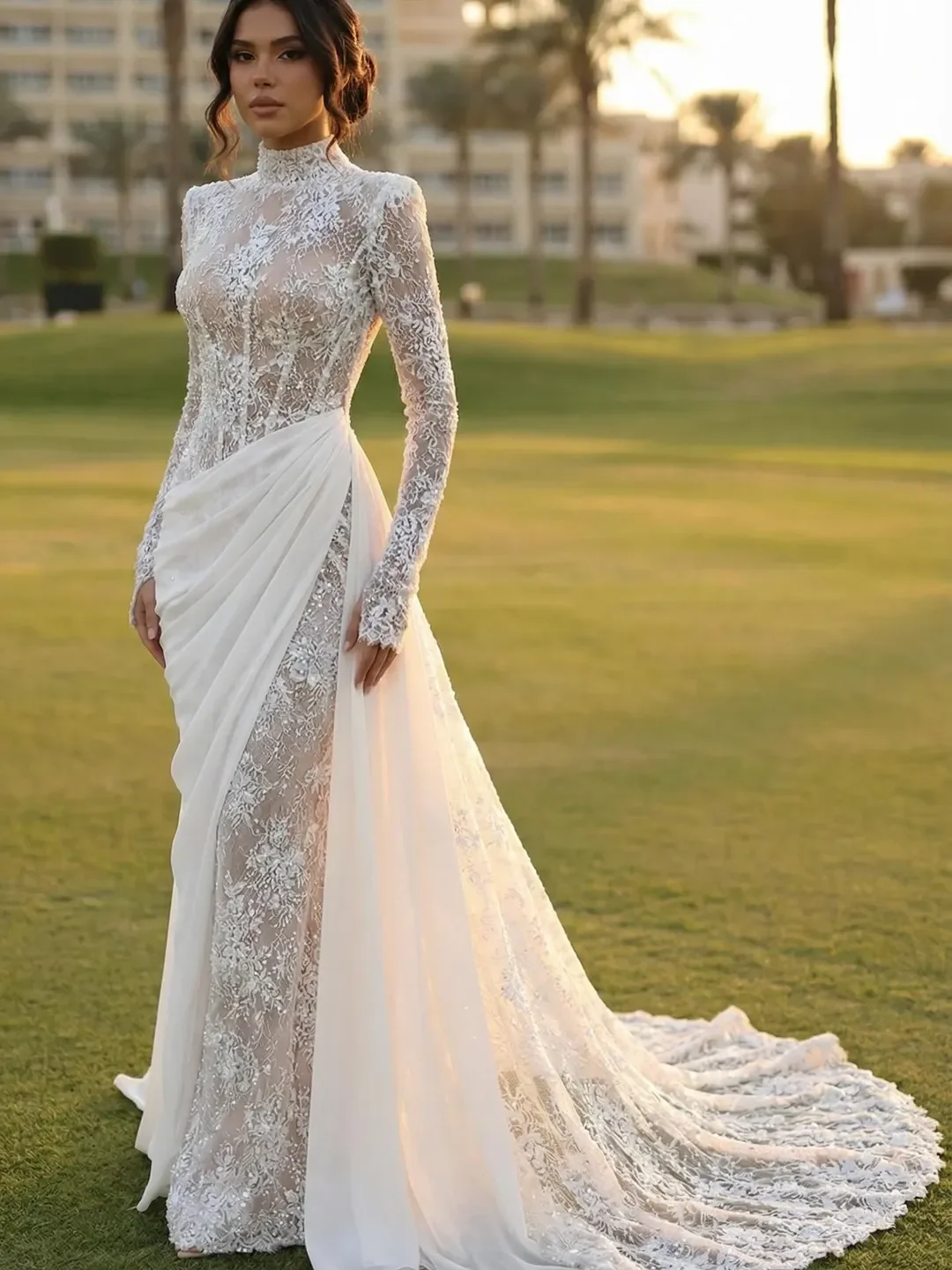 Aenyrst Elegant Party Dresses Formal Occasion Prom Gowns Halter Floor-Length Shiny Customized فساتين طويلة بأكما