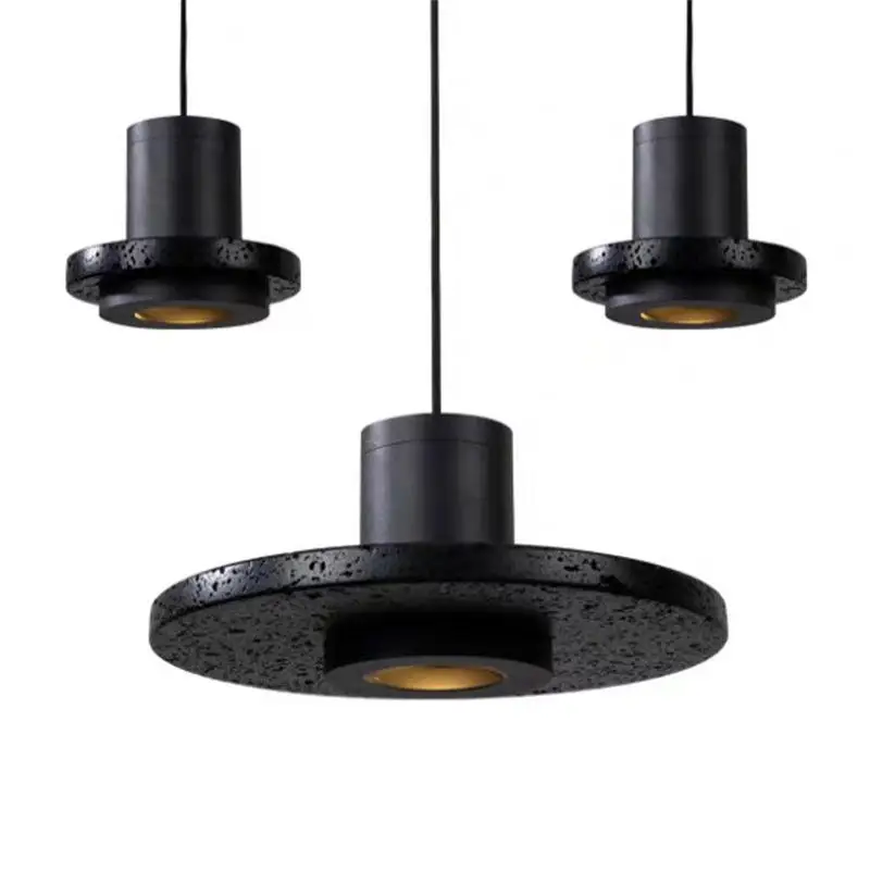 Modern minimalist bedside chandelier creative restaurant bar designer black hole stone bedroom long-line pendant lamp