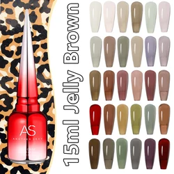 AS Colors Jelly Amber Gel Nail Polish Semi Permanent UV Gel Brown Translucent Gradient Leopard Print Nail Art Gel Varnishes