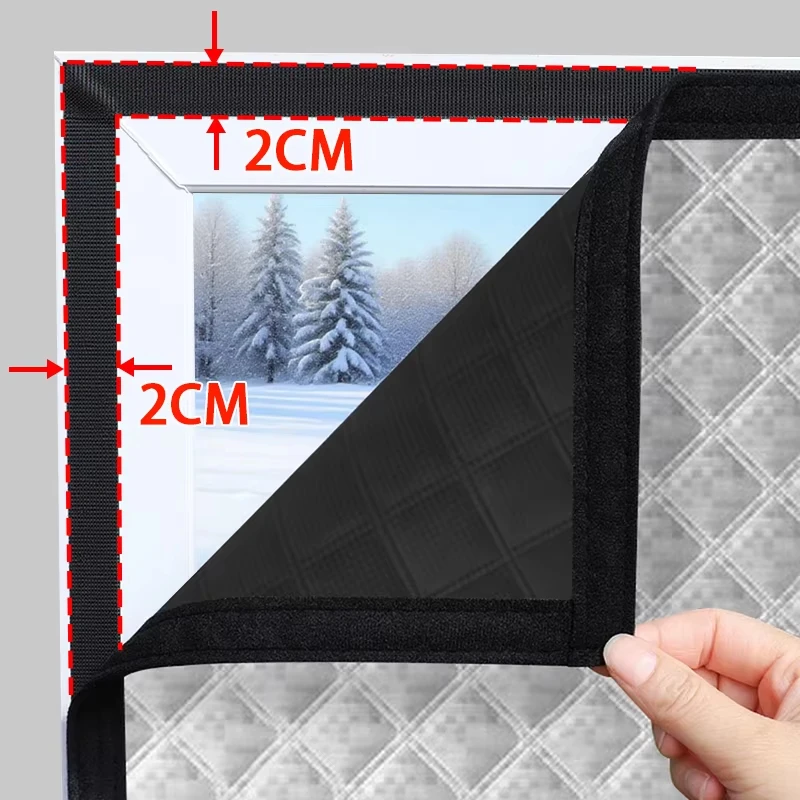 Windproof Warm Curtains for Winter, Sun Shading, Sound Insulation, Double Thickened Thermal Curtains, No Drilling Required