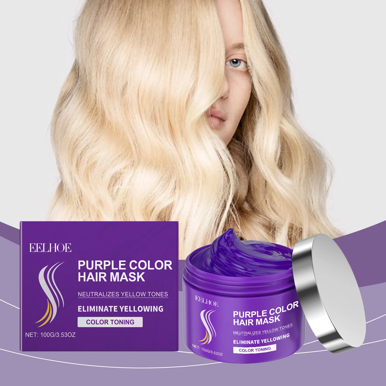 Purple Repairs Hair Mask Collagen Keratin Treatment Hairs Conditioner Hair Essential Oil Nourishing Repair Dry Damaged Hair Care