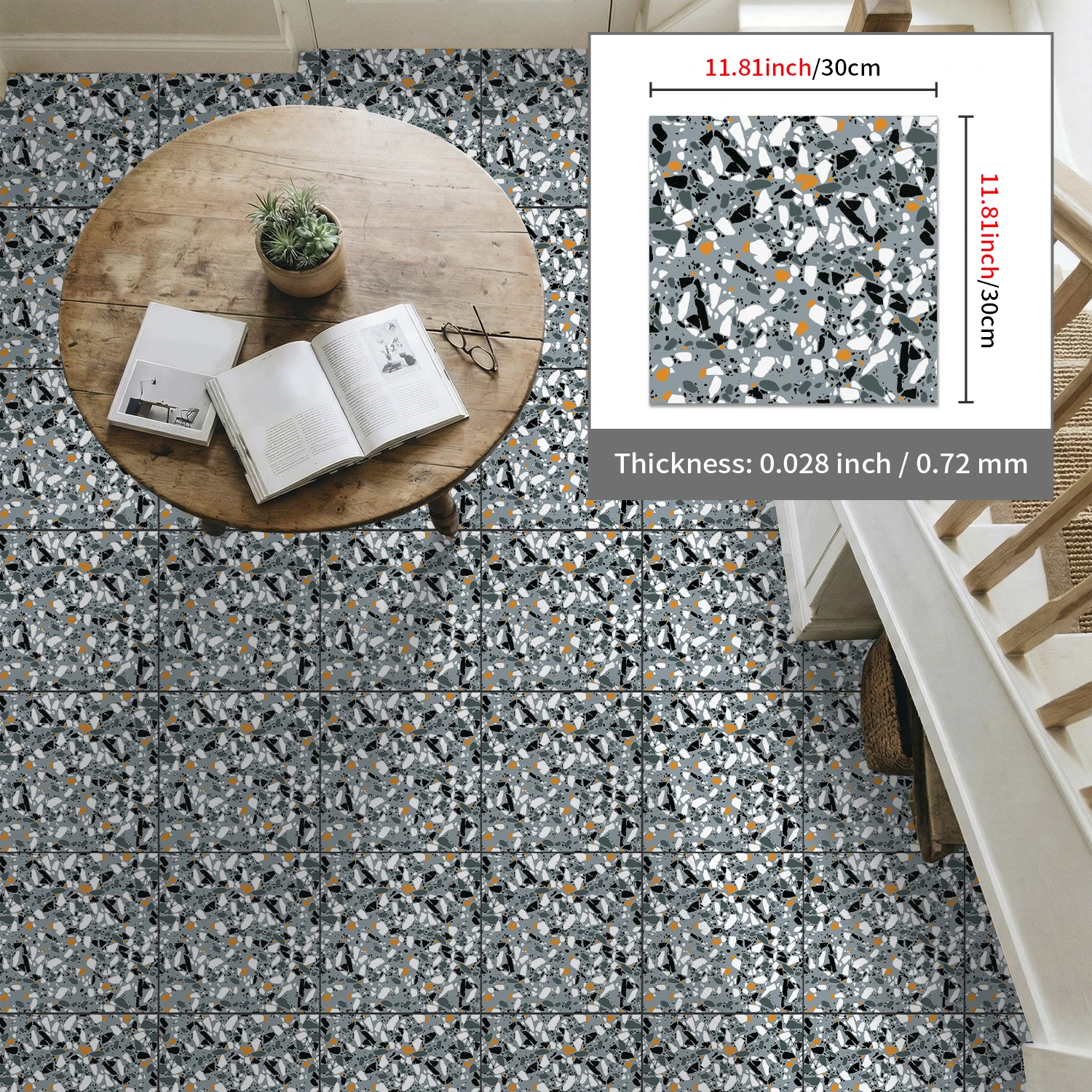 

Thick matte terrazzo waterproof and wear-resistant self-adhesive adhesive tape, used for kitchen, bathroom and home decoration