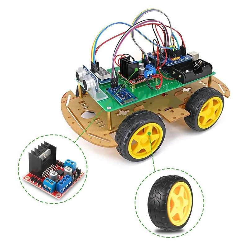 AP-L298N Motor Drive Controller Board with DC Motor Wheel for