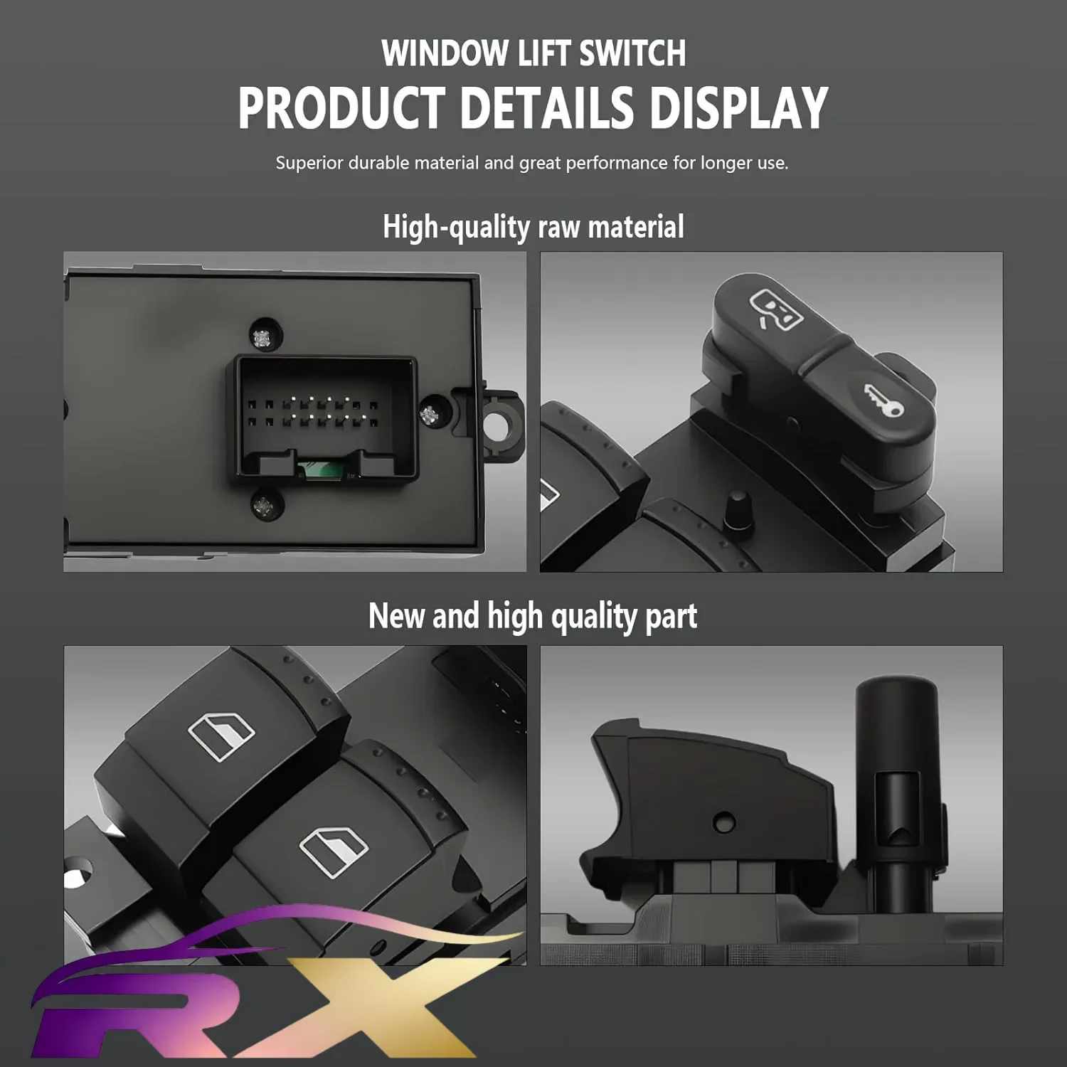 مفتاح نافذة الطاقة الرئيسي 1J4959857A 1J4959857B متوافق مع V-W Golf MK4 Seat Skoda Octavia MK1 Fabia Bora #2