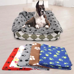 Washable Dog Blanket Soft Warm Dog Cat Bed Mat Dogs Sleeping Blankets Bath Towel For Small Medium Large Dogs Cats Cute Paw Print