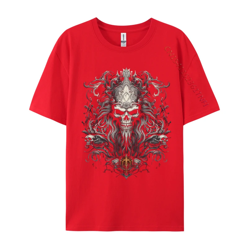 Myrrh Christmas Skull For Men Women Teens Boys Girls T-Shirts Normal Tops T Shirt Cotton Round Neck Tops Tees Short Sleeve image 3