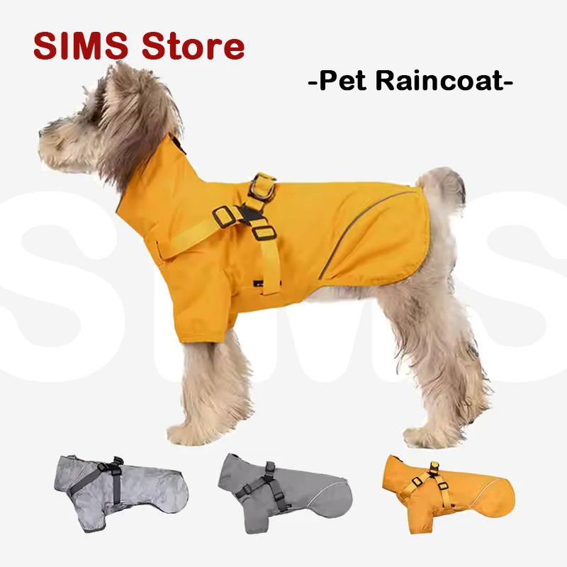 Hot Sale Summer Dog Raincoat Waterproof Reflective Harness Rain Jacket Breathable Outdoor Puppy Poncho For Small Medium Dogs