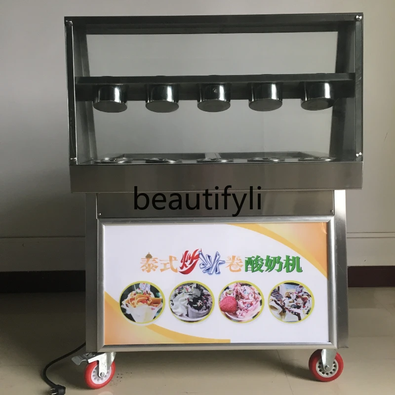 

Luxury Double-Sided Double-Pressure Ice Cream Fryer Commercial Ice Cream Fryer Thai Style Ice Cream Roll
