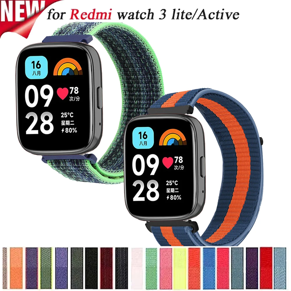 Ремешок нейлоновый для Redmi Watch 3 Active, браслет для Redmi Watch 3 Lite, 20/22 мм