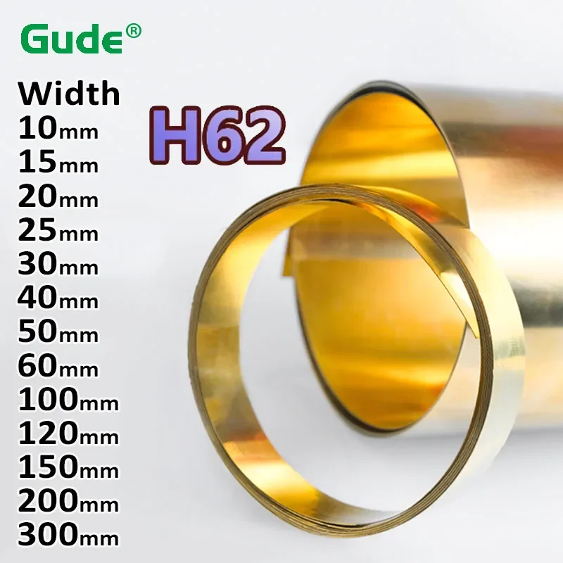 

1Meter Thick 0.1mm~0.6mm H62 Brass Sheet Brass Foil Brass Belt Strip Wide 10mm~300mm