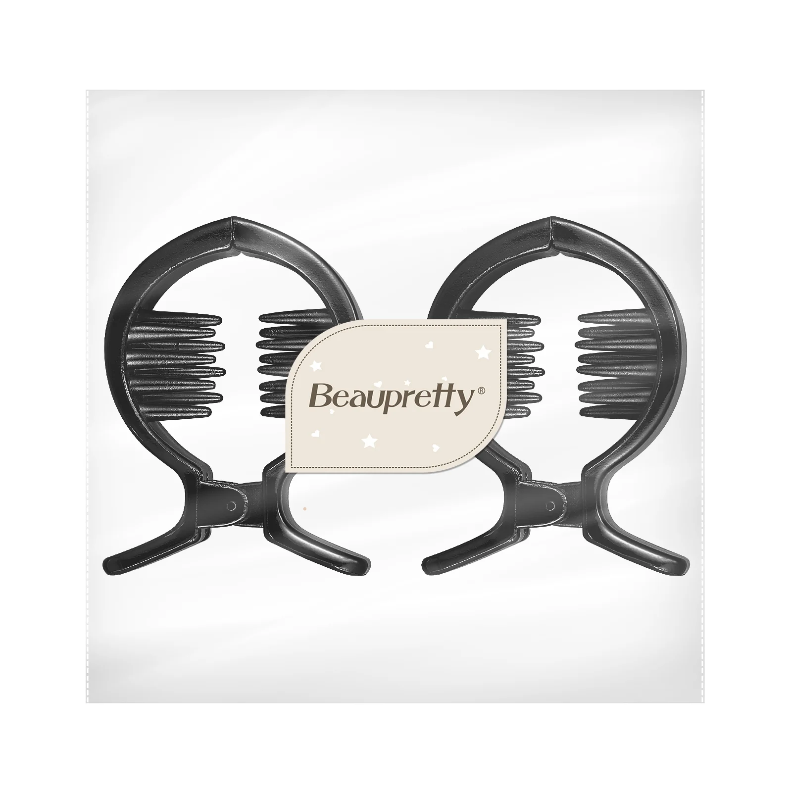 Beaupretty-Pinzas simples para el pelo para mujer, 2 piezas, pinzas dentadas para cola de caballo, pinzas para el pelo de pescado, soporte para cola