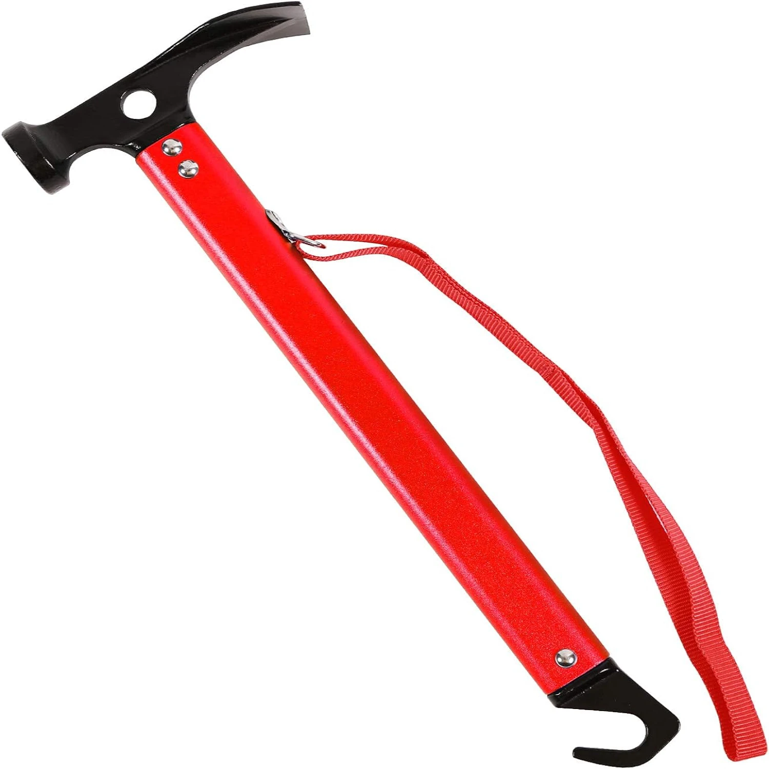 

Lightweight and Portable 12" Aluminum Camping Hammer with Hook - Multi-Functional and Durable Tent Stake Hammer for Outdoor Acti