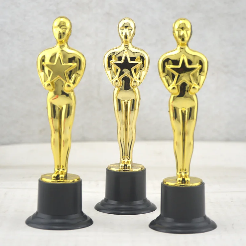 6 PCS Model Oscar Statuette Toy Mini Trophies Children's Award Gifts Reusable Baking Decoration Baking Accessories Prop