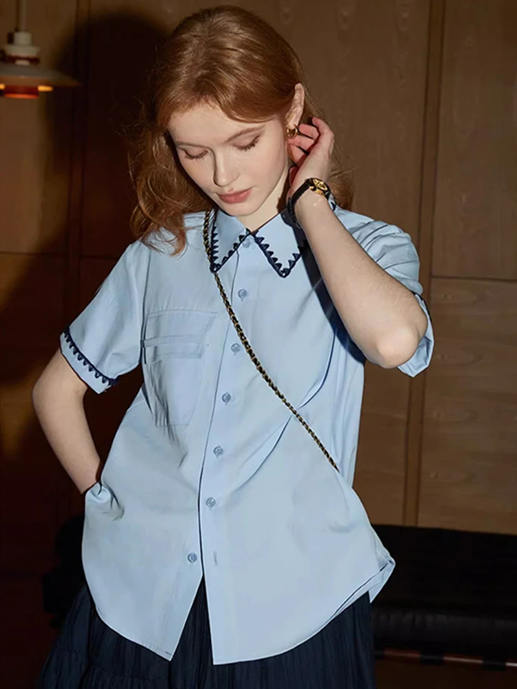 Faionable Chiffon irt Turn-down Kraag ort Sve Dames Single Button Afslankende Zomer Busin Casual Sle Top