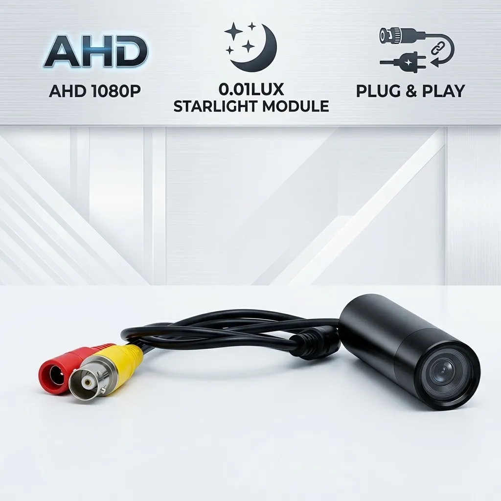 2MP 1080P AHD Mini Metal Bullet CCTV Camera, IP66 Weatherproof, 3.6mm Lens,Starlight Full Color, Bracket Optional For Security