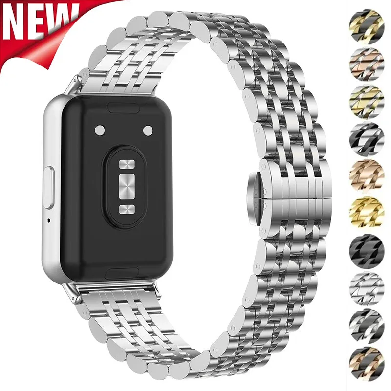 Stainless Steel Strap For Samsung Galaxy Fit 3 Metal Bracelet Luxury Bussiness Band For Samsung Galaxy Fit3 SM-R390 Accessories