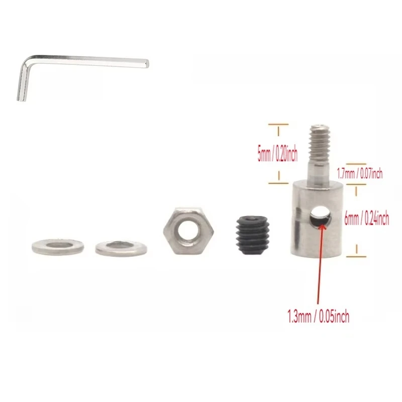 RC Pushrod Connectors Kit 1.3mm/1.8mm/2.1mm Metal Linkage Stopper Quick Adjustable Servo Control  Airplane Helicopter DroneCar