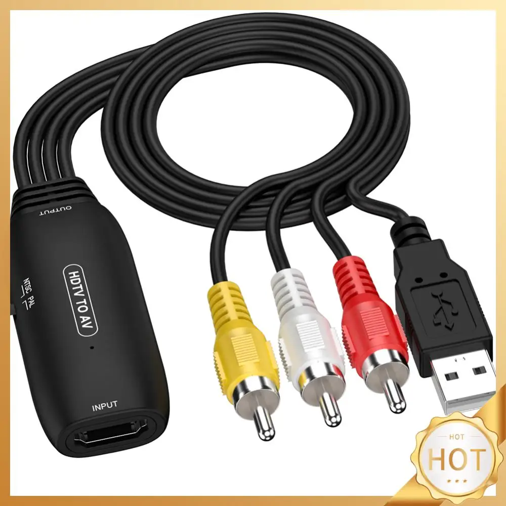 HDMI-เข้ากันได้กับ RCA Converter 1080P HDMI-เข้ากันได้กับ AV 3RCA CVBs Composite Video Audio Converter รองรับ PAL/NTSC