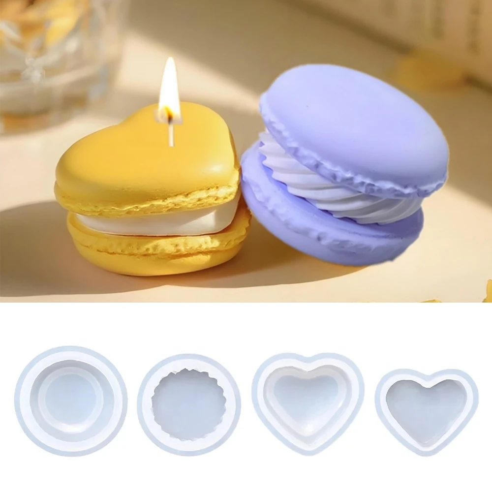 Molde de macarrón 3D para fabricación de velas y jabón, moldes de silicona para pastel de Fondant, decoración de postres y dulces de Chocolate, manualidades DIY, herramienta de molde para hornear