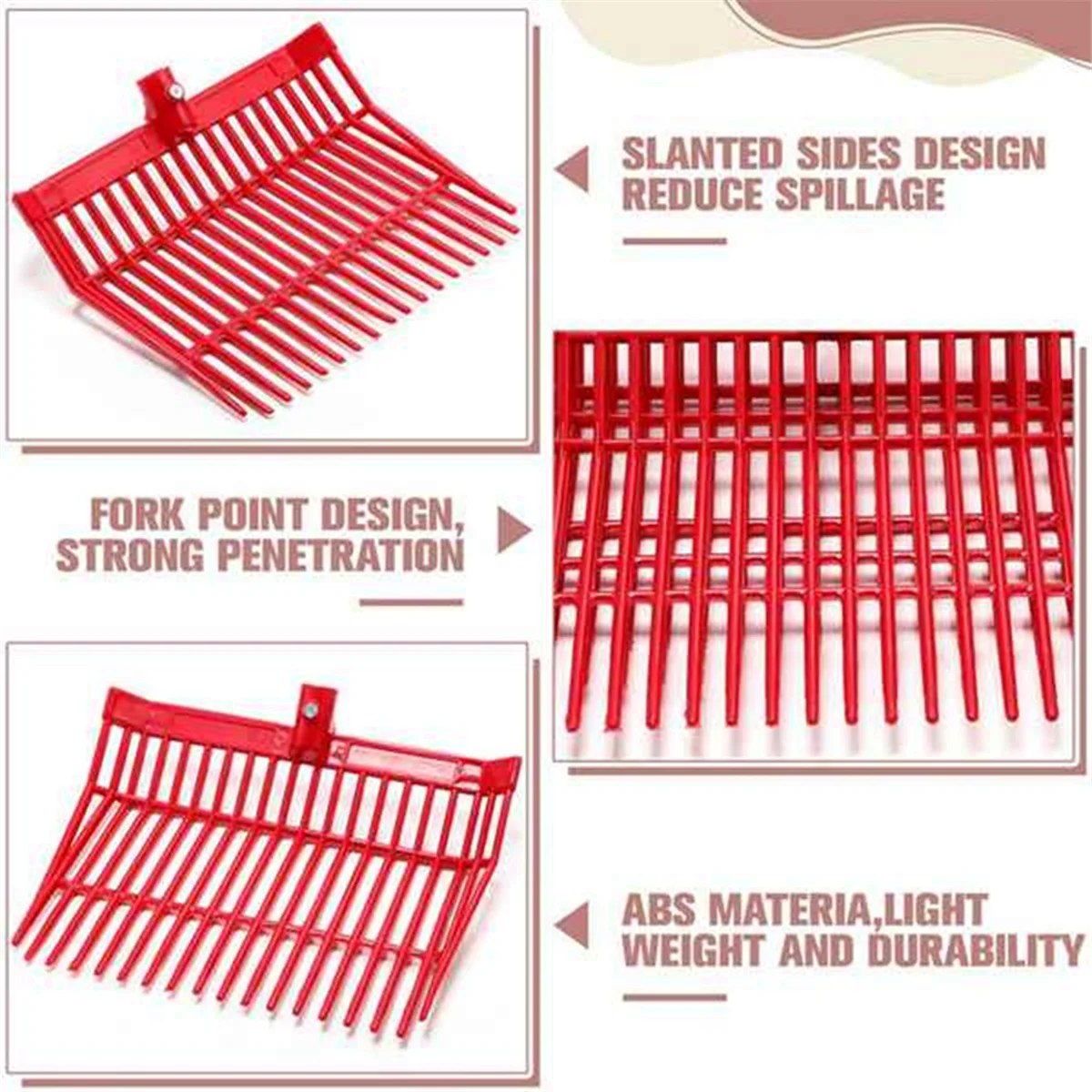 A88M Manure Fork Replacement Head, Pitchfork Head, Horse Manure Rake, for Picking Up Manure, Plastic Fork Replacement Head,A
