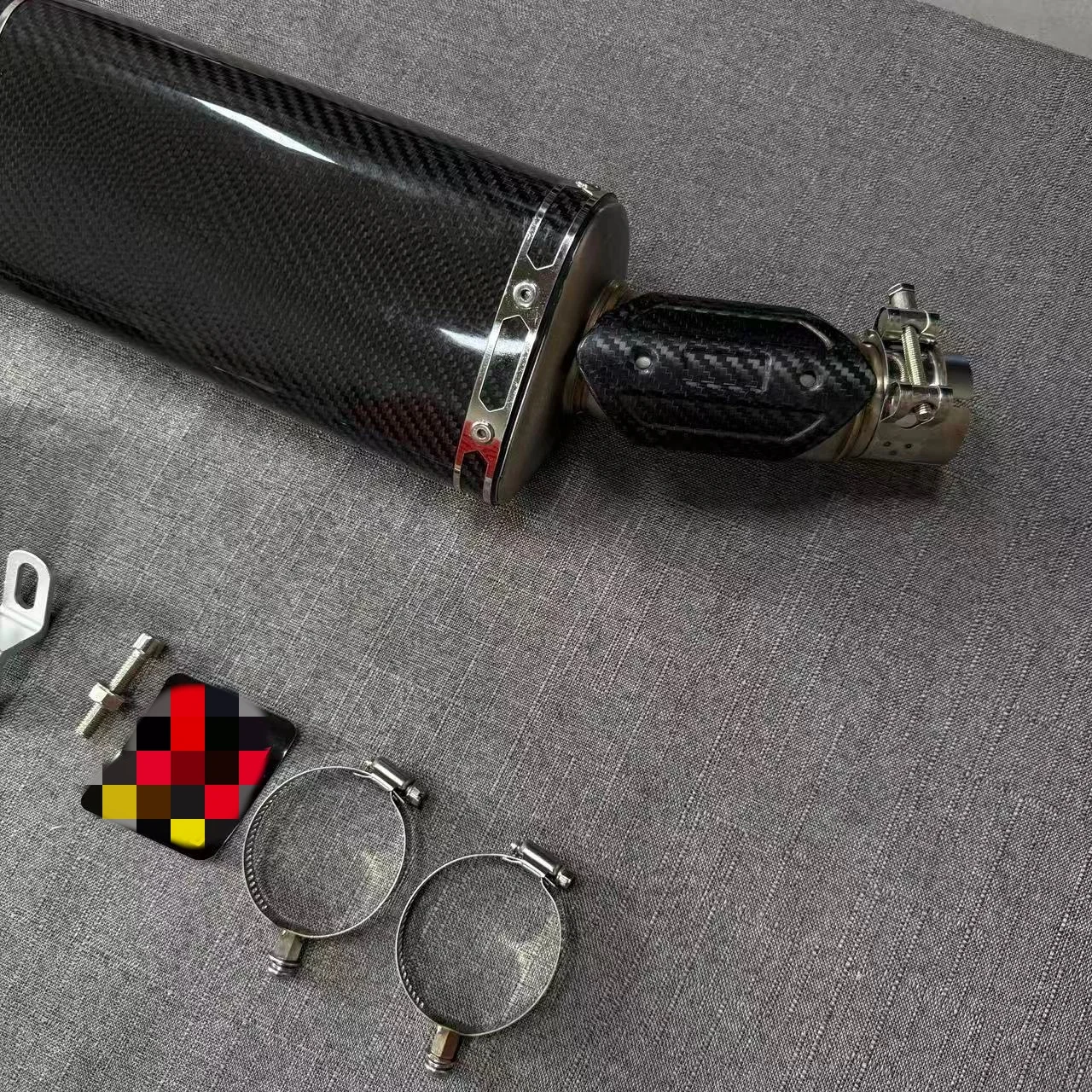 Carbon Fiber Integrated Mid & Rear Exhaust for CFMOTO 450SR, Built-In Quick Release DB Killer