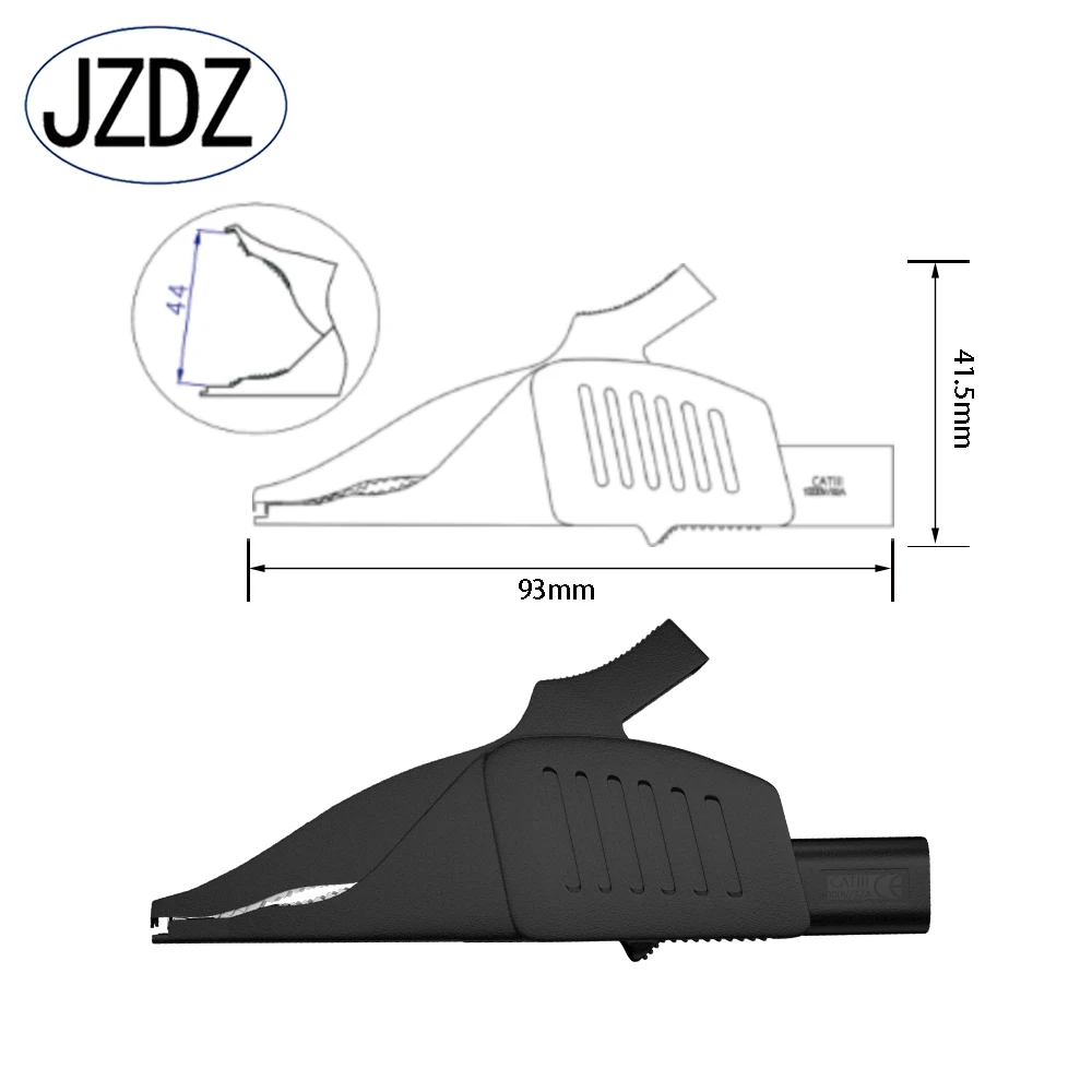 JZDZ Heavy Duty Alligator Clips Full Insulated Safe Crocodile Clips with 4mm Banana Jack Socket for electrical Test J.60042