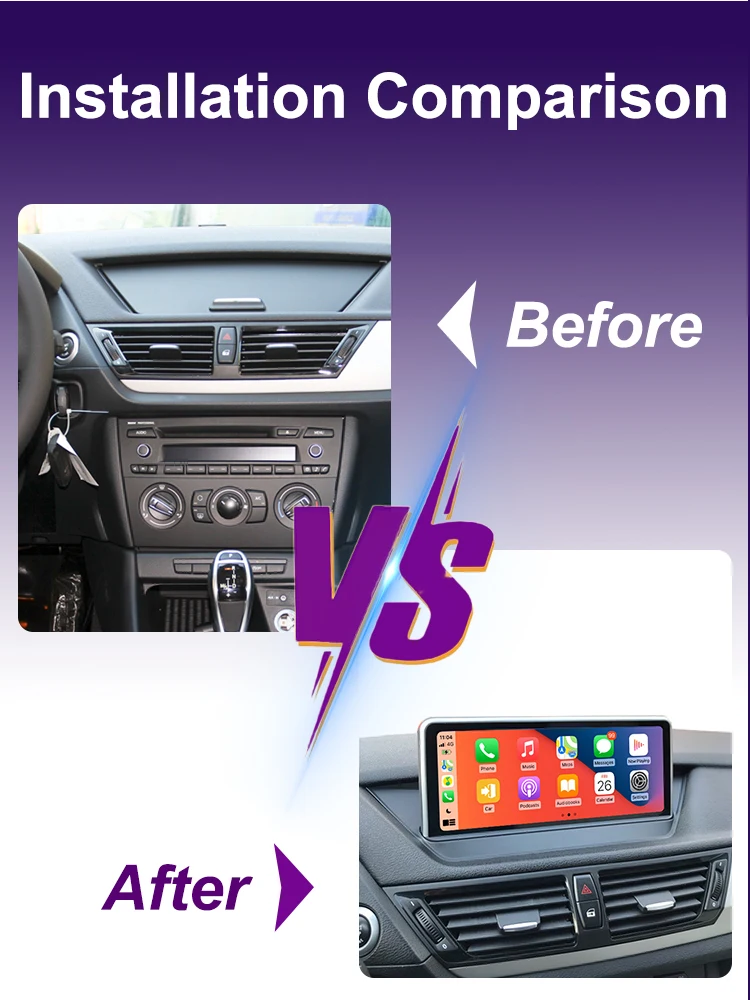 AUTOTOP 10,25 Zoll Wireless Carplay Android Auto Touchscreen für BMW X1 E84 2009-2015 CIC-System oder ohne Werksbildschirm Youtube/Wifi – Detail 4