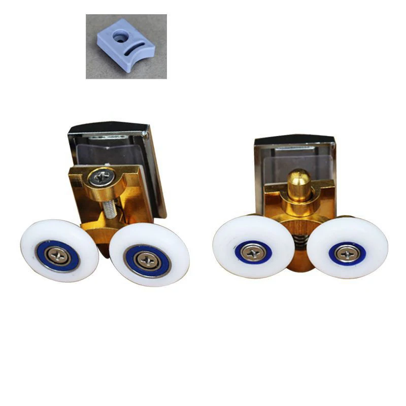 Accessories Copper Bouncing Wheel Arc Shower Room Pulley Bathroom Glass Sliding Door Pulley Bathroom Door Pulley Bathroom Wheel