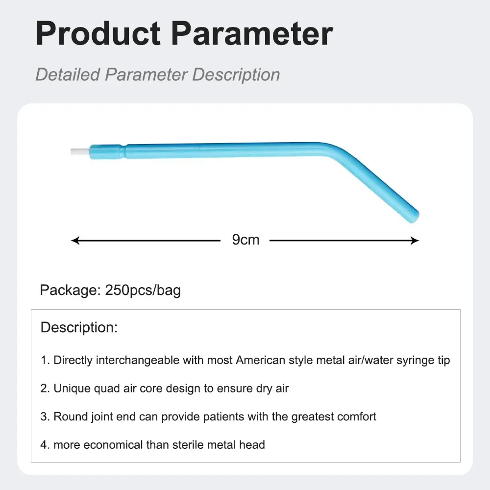 XYSZ 250 Pcs Disposable Nozzles Tips For Dental Triple Air Water Syringe 3 Way Syringe For Dental Unit Chair Dentistry Material
