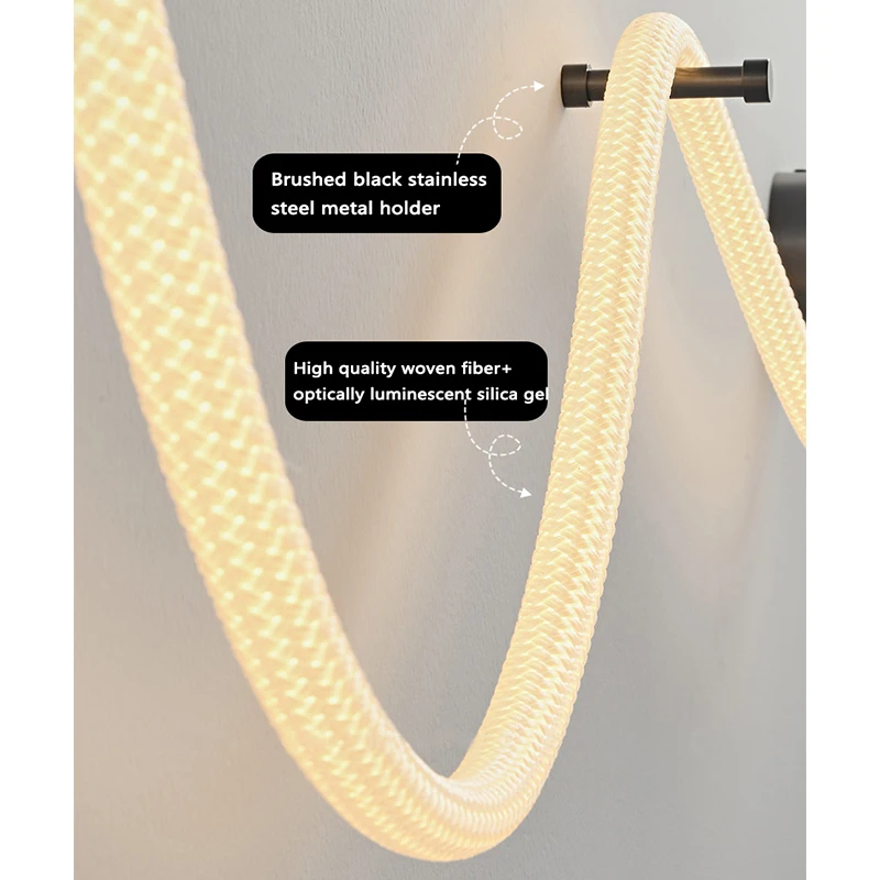 Luke wall Lamp simple atmosphere light Nordic bedside lamp living room fiber woven light emitting tube lamp bed room night lamp