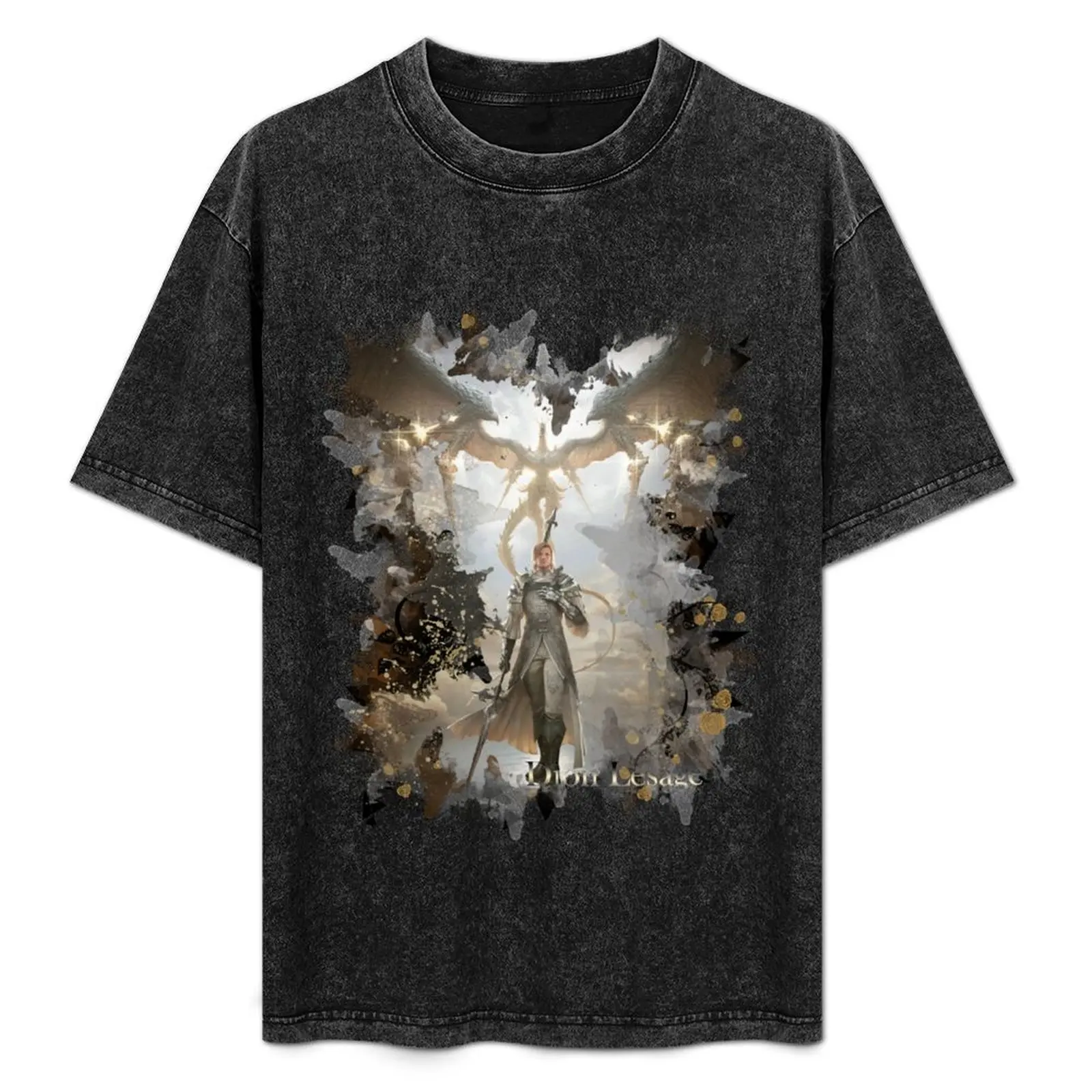 Dion and Bahamut FF16 design T-Shirt cotton man t-shirts plus sizes t shirts for men