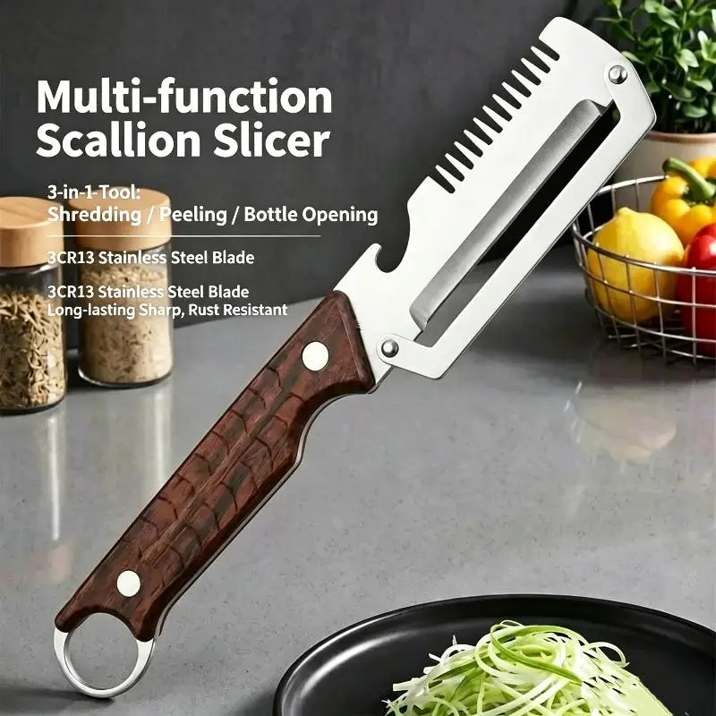 1PC Multifunctional Onion Slicer Sharp Rustproof Stainless Steel Blade For Kitchen Shredding Peeling Bottle Opening