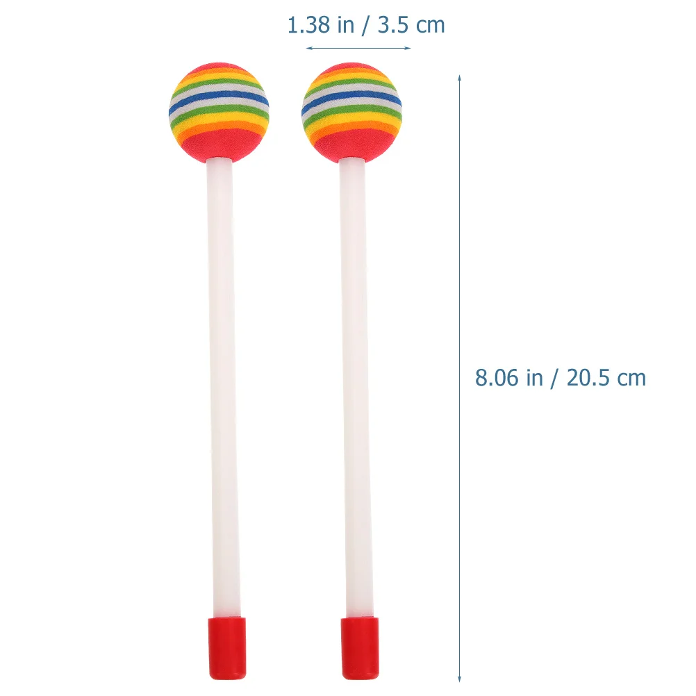 6 Pcs Drum Sticks Sponge Mallet for Kids Lightweight Instrument Accessory Percussion Musical Drumstick Beginners Portable Child