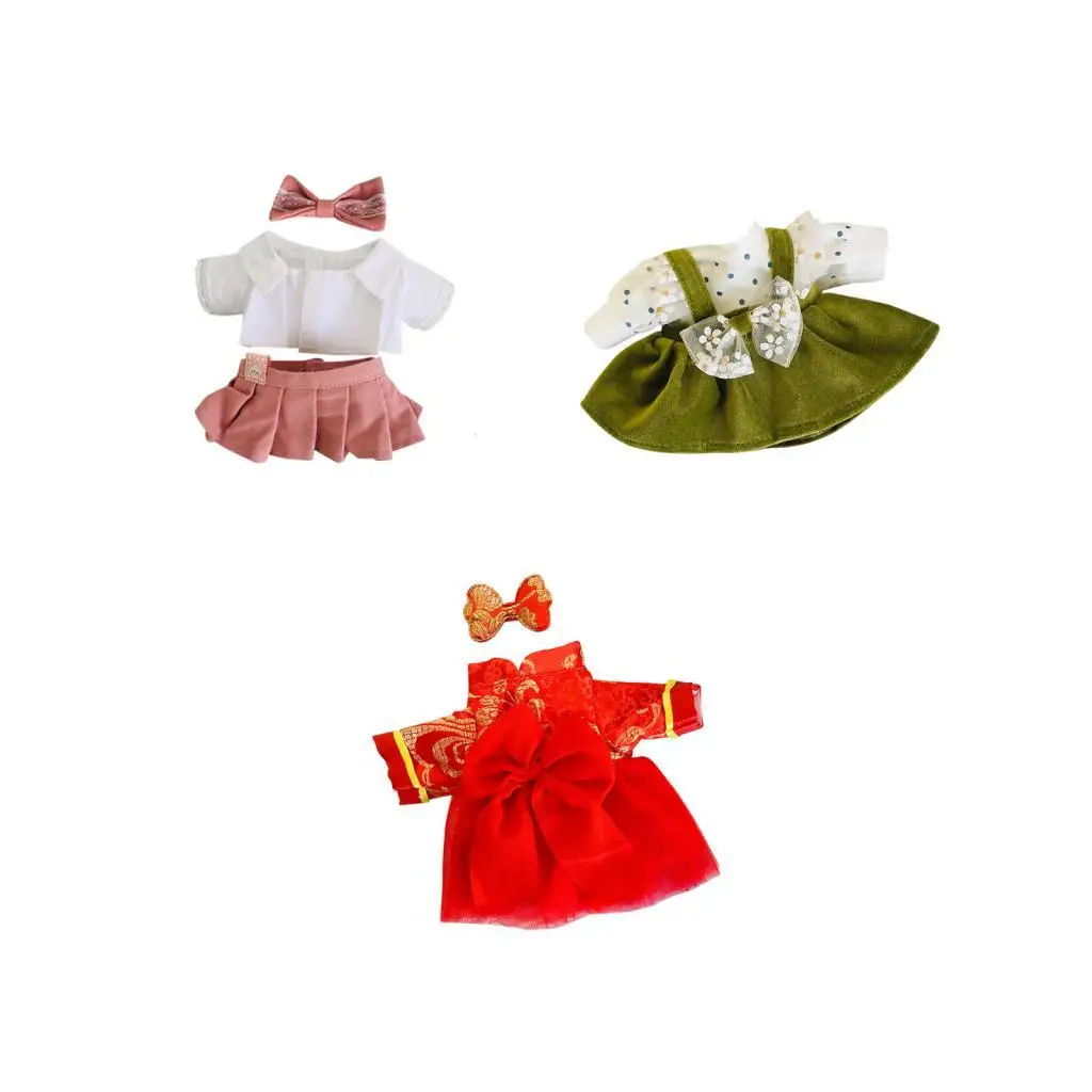 

Doll Clothes for 20cm Plush Doll, Cartoon Plush Doll Accessories, Plush Figures Dress Suit, Doll Costumes Set