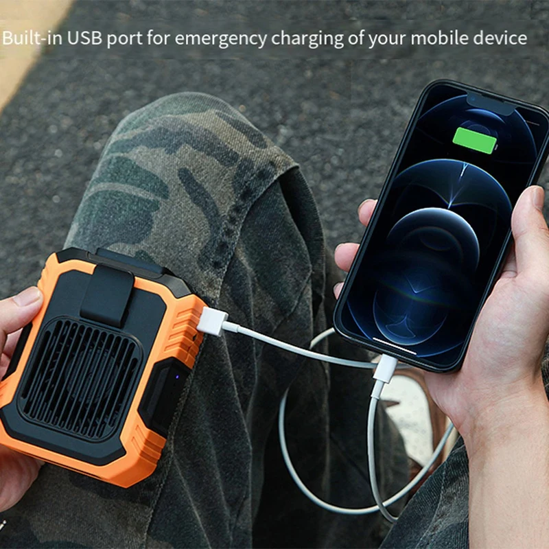 4000Mah Wearable Personal Fan Portable Mini Waist Fan 3 Speed USB Rechargeable Waist Clip Fan