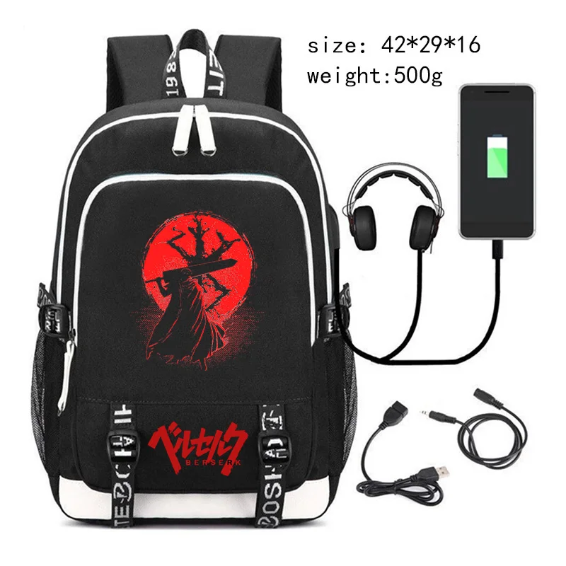 

Japanese Manga Backpack For Boys Girls Berserk Anime Outdoor Bagpack Men Laptop Daypack Large Capacity Rucksack Teenager BookBag