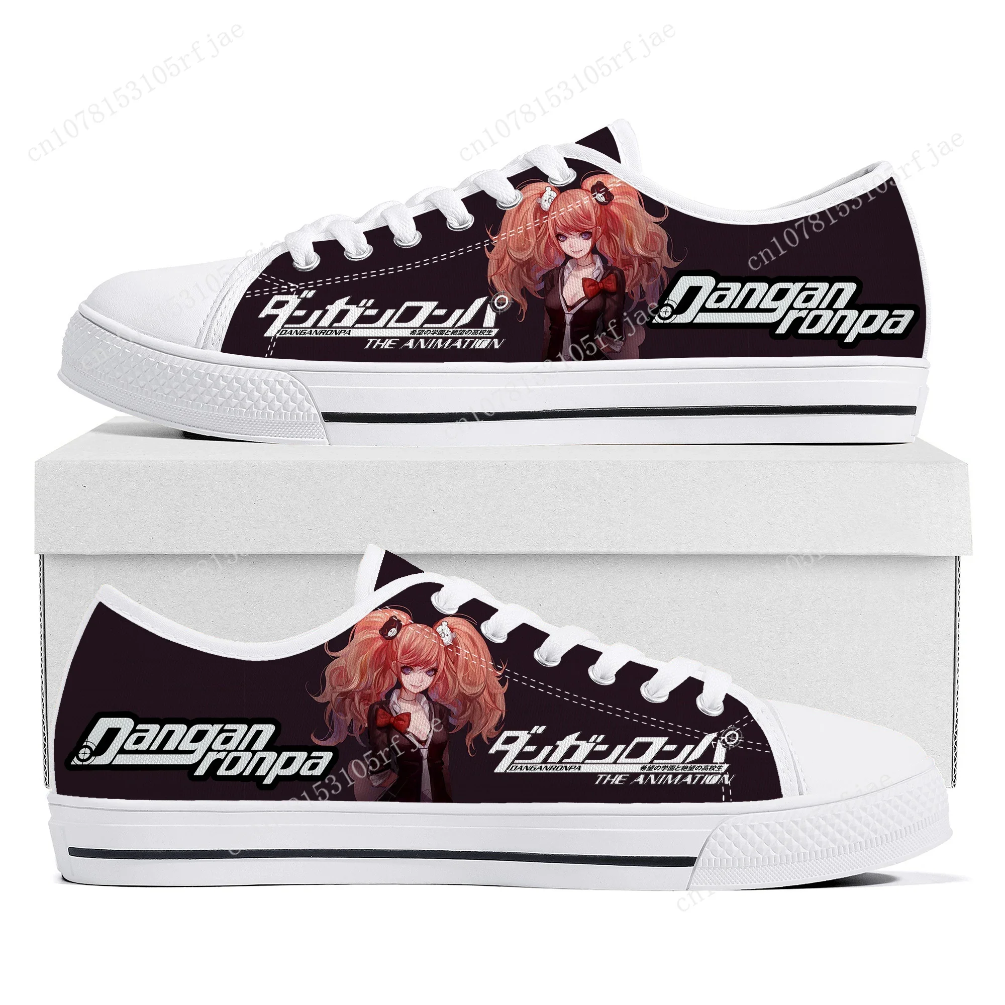 

Cartoon Game Danganronpa Junko Enoshima Low Top Sneakers Womens Mens High Quality Canvas Sneaker Couple Custom Built Shoes