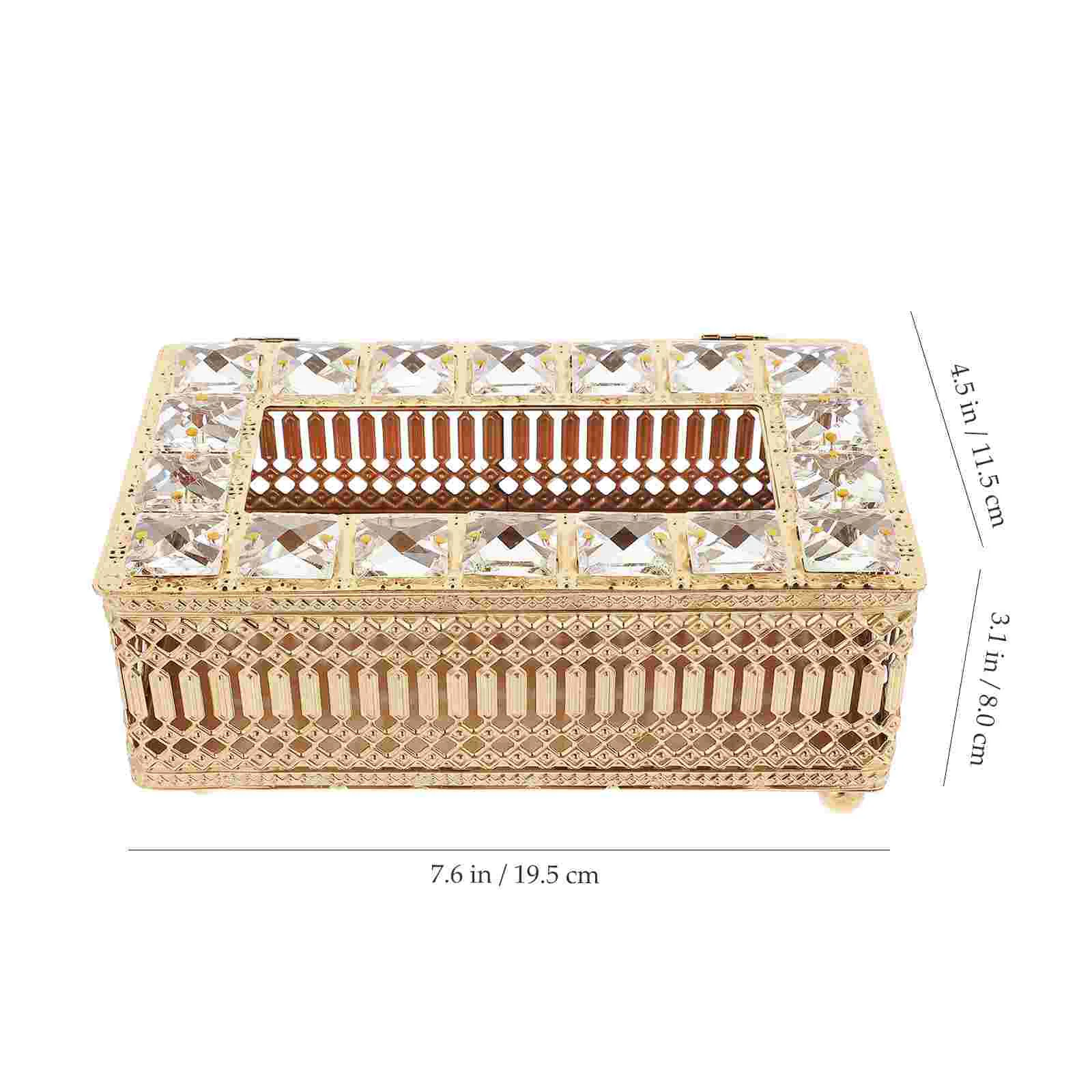 Crystal Paper Box Gold Decor Towel Dispenser Decor Napkin Holder Tissue Cover Household Boxes Storage